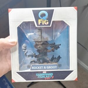 Marvel Q-Fig Rocket & Groot Figure - Red, Blue, Brown